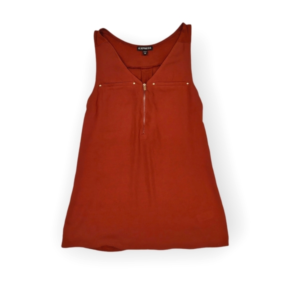 Express Hudson Burnt Orange Zip Tank Top - Picture 4 of 12